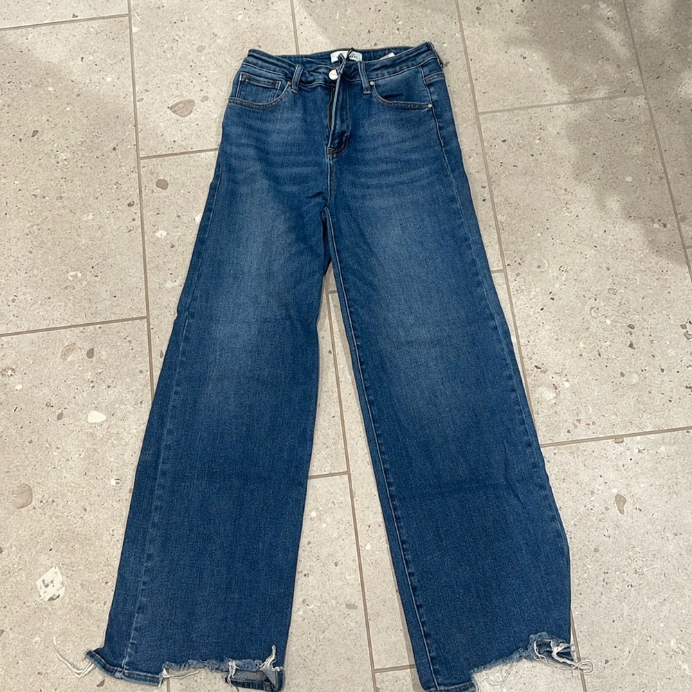Risen high rise wide leg jeans